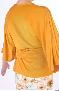 Hanane casual dressed upper body yellow loose knotted blouse 0006.jpg